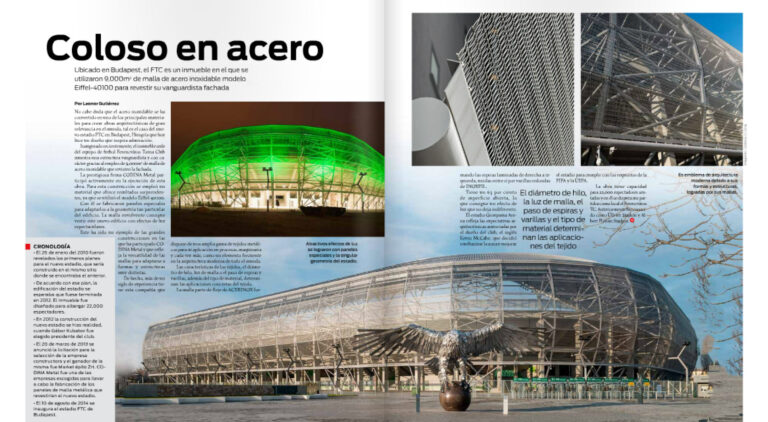 feature Industria del Acero Monterrey about FTC Groupama Budapest Stadium by Codina Metal