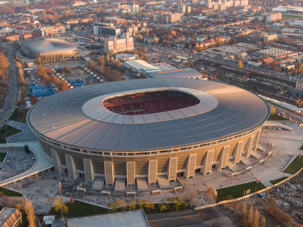 Codina Architectura Puskas Arena Rete metallica