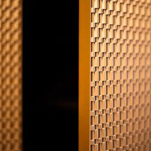 metal cladding. Metal mesh cladding for elevators, closets and walls.