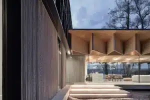 Stainless steel curtains in a luxury house